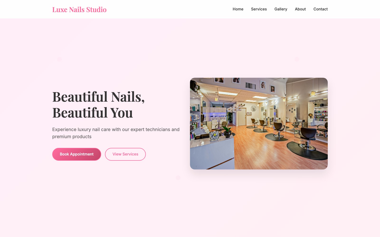 Luxe Nails Studio website