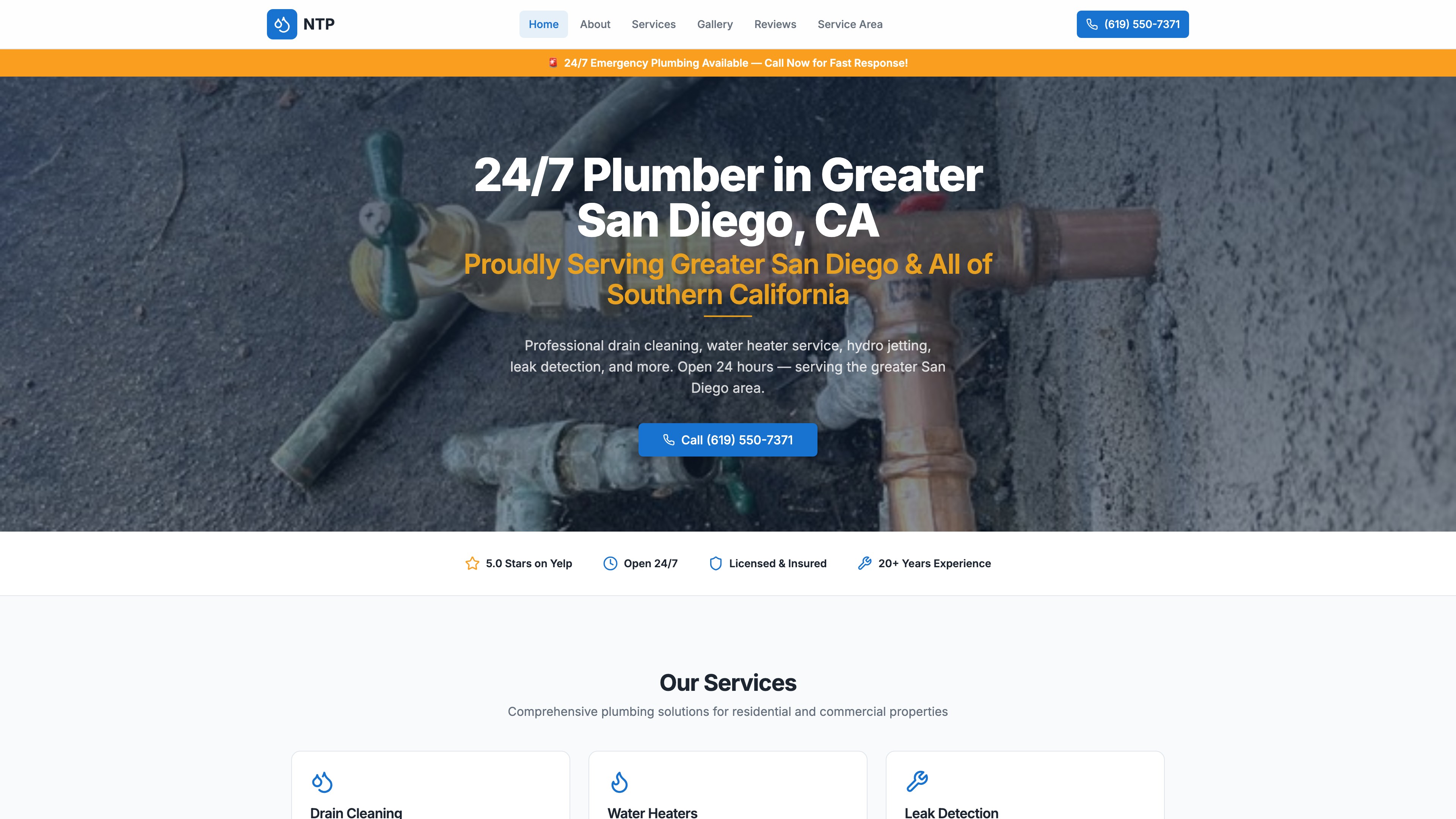 NTP Plumbing website